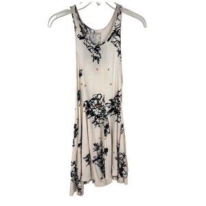 Free People Sleeveless Floral Dress Cream/Black Small